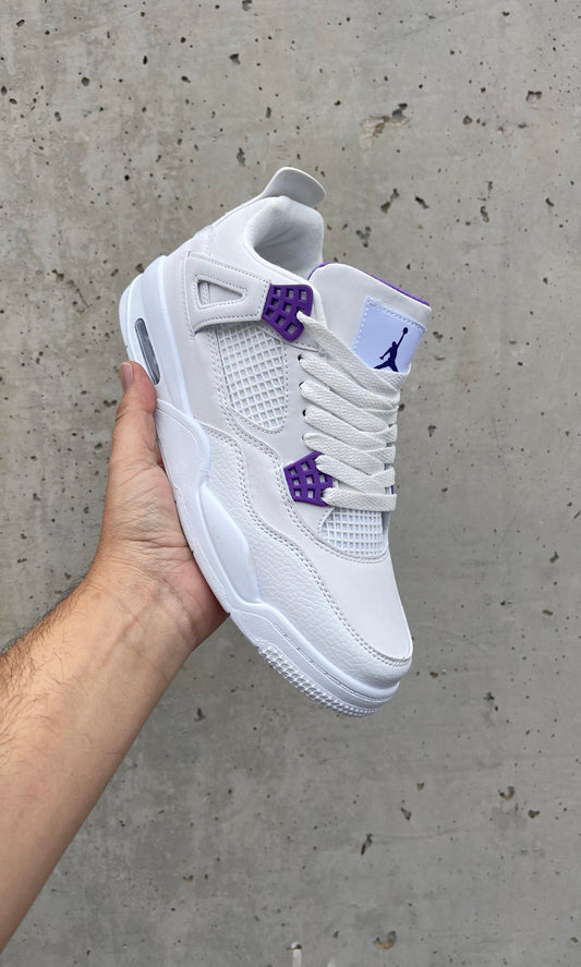 Jordan retro 4 blancas/moradas "Baja calidad"